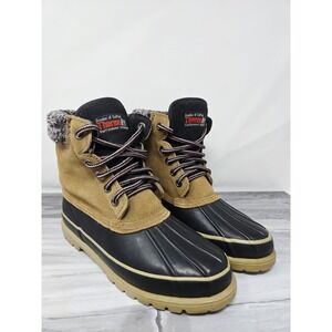 THERMOLITE Women's Tan Brown Duck Boots Suede Rubber Thermal Rated SIZE 7‎